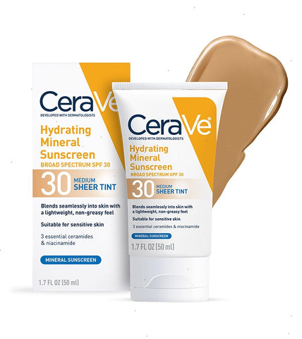 Hydrating Mineral Sunscreen SPF 30 Face Sheer Tint, Shade: Medium